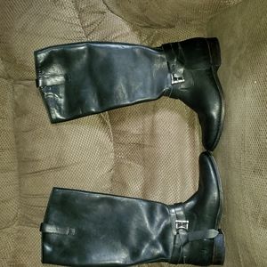 Frye Melissa Black Tall Leather Riding Boots Size 8